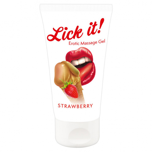 Lick-it 2v1 masážní lubrikant jahoda 50 ml