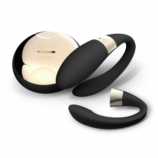 Černě-zlatý luxusní vibrátor pro pár na dálkové ovládání Lelo Tiani 2 Design Edition.