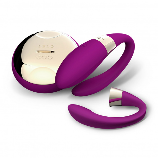Luxusní vibrátor pro pár na dálkové ovládání Lelo Tiani 2 Design Edition v tmavě fialové barvě.