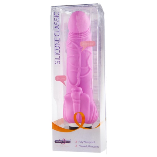 Silikonový vibrátor se stimulátorem klitorisu Premium v balení.
