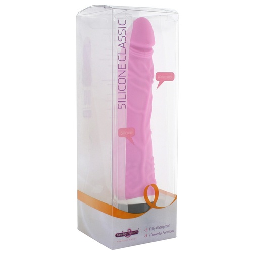 Balení růžového silikonového vibrátoru Premium slim.