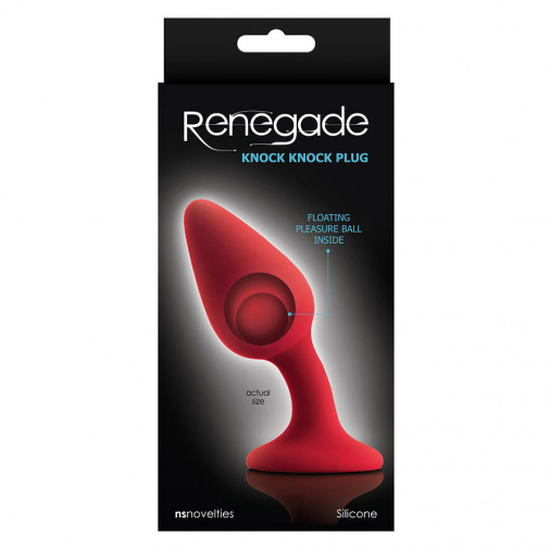Silikonový anální kolík v červené barvě Renegade Knock Knock.