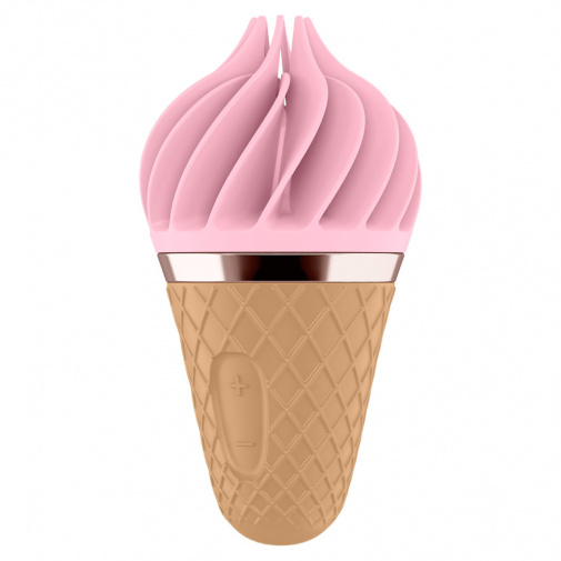 Zmrzlinový wand s rotační růžovou hlavicí k dráždění a masáži erotogenních zón.