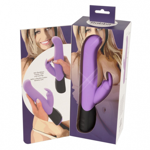 Balení rotačního a vibračního vibrátoru na bod G a klitoris Rotating Rabbit Vibe purple je skvělým tipem na erotický dárek.