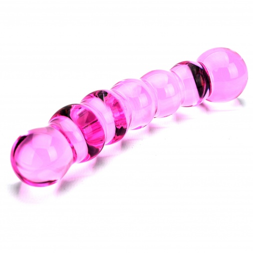 Vroubkované skleněné dildo Spectrum Ribbed je vhodné pro vaginální i anální použití.