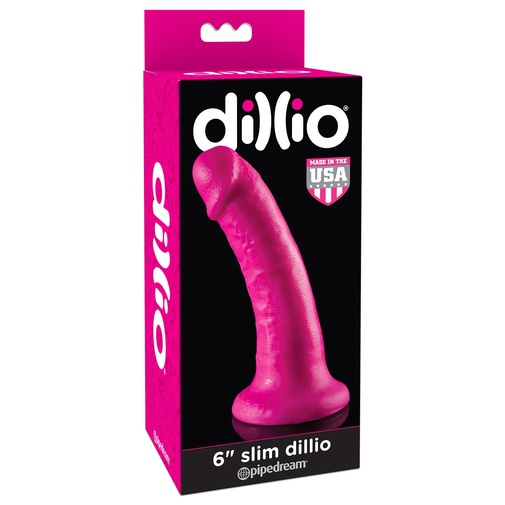 Balení růžového realistického dilda se silnou přísavkou - Dillio Slim 6.