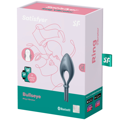 Designový, nastavitelný smart vibrační kroužek na penis Satisfyer BullsEye v krásném dárkovém balení.