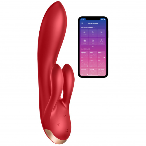 Satisfyer Double Flex smart vibrátor na klitoris a bod G červený
