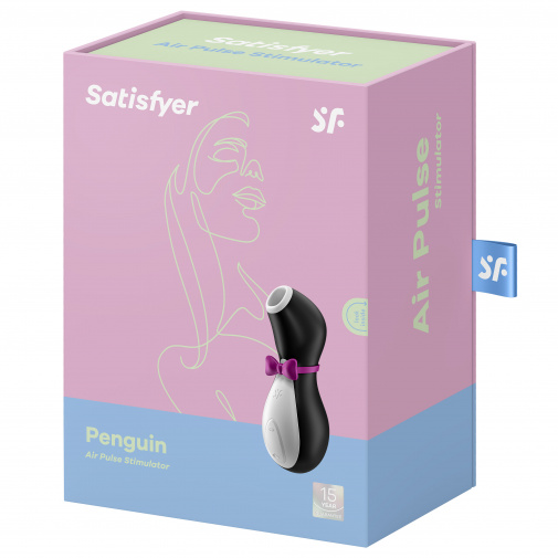Vkusné balení kvalitního sacího stimulátoru klitorisu Satisfyer Pro Penguin.