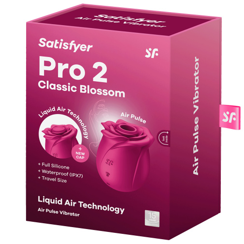 Krásná krabička Satisfyer Pro 2 Classic Blossom vhodná také jako dárkové balení.