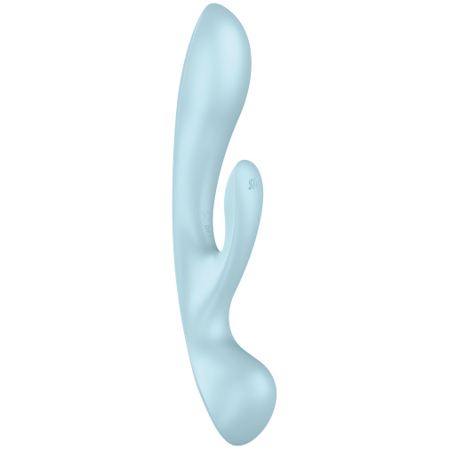 Silikonový vibrátor s masážní hlavicí Satisfyer Triple Oh se postará o bod G i klitoris.