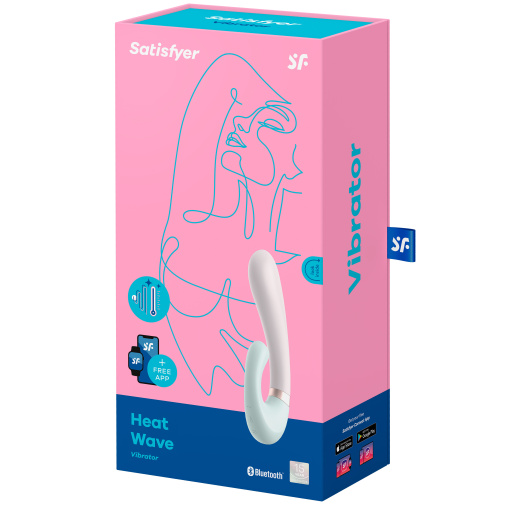 Vibrátor s ohřevem na stimulaci bodu G a klitorisu Satisfyer Heat Wave smart mint.