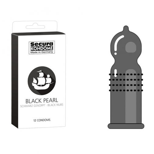 Secura Black Pearl černé kondomy 12 ks