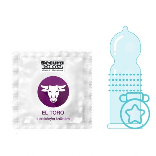 Secura El Toro kondomy s erekčním kroužkem 1 ks