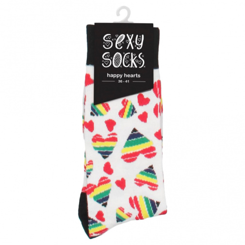 Ponožky Sexy Socks Happy Hearts s motivem duhových srdíček.