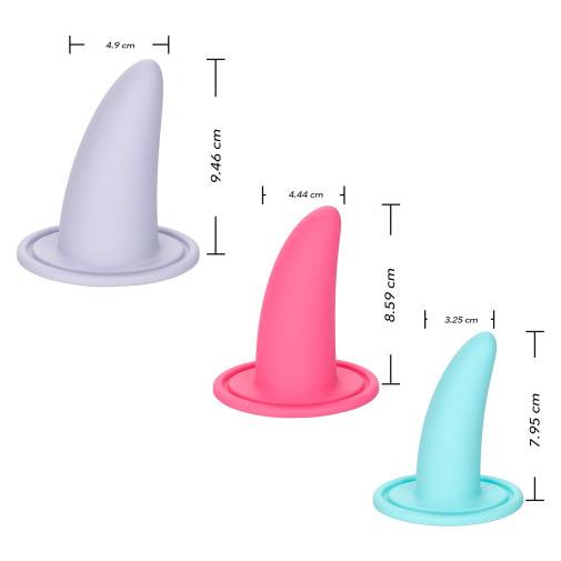 3 různé rozměry vaginálních dilatátorů She-Ology.