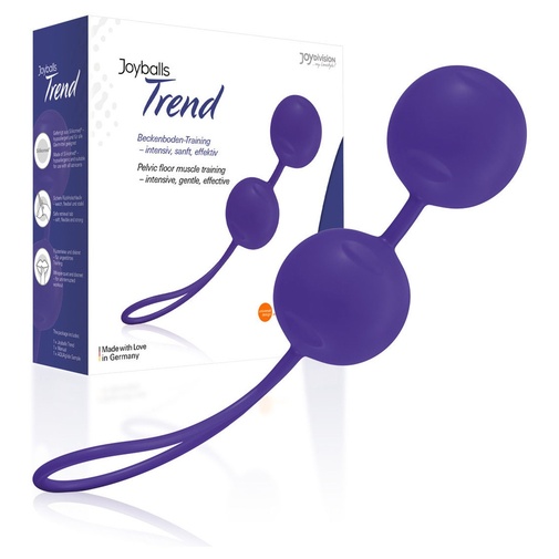 Balení fialových silikonových venušiných kuliček od značky Joyballs Trend.