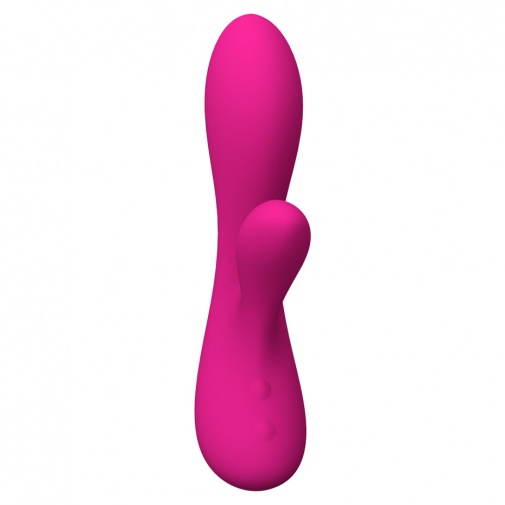Designový růžový vibrátor  se stimulátorem klitorisu - The Silver Swan.