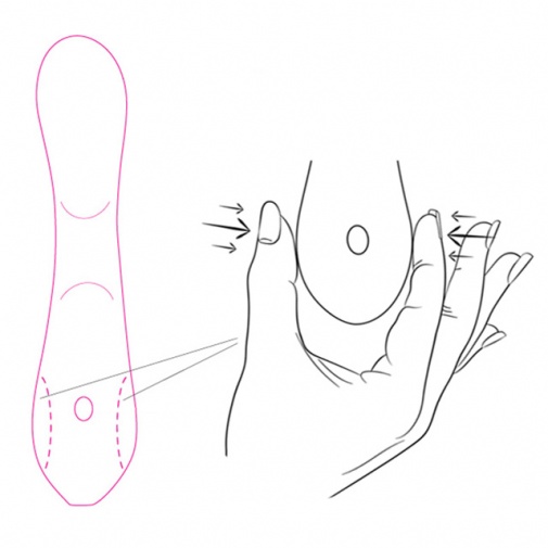 Ukázka ovládání vibrátoru The Swan Curve Squeeze control.