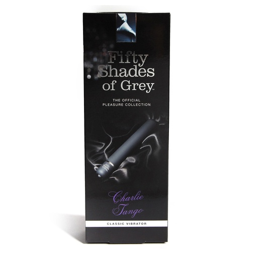 Balení černého pevného vibrátoru z kolekce Fifty Shades of Grey.
