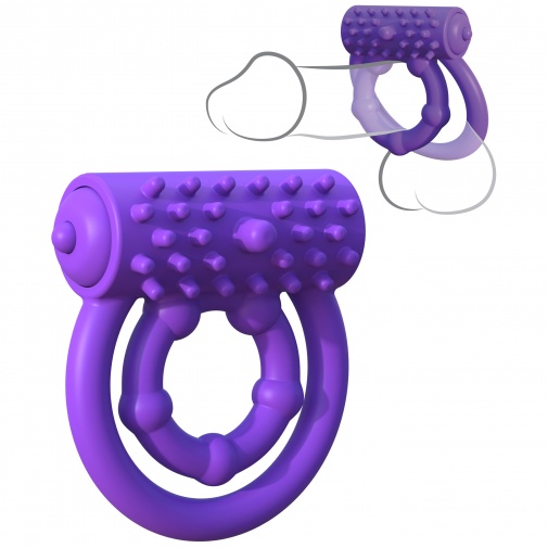 Silikonový vibrační erekční kroužek se stimulátorem klitorisu, 100% vodotěsný - Pipedream Fantasy C-Ringz.