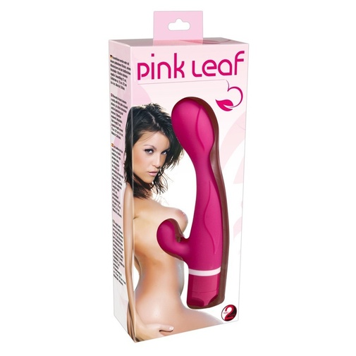 Balení silikonového vibrátoru se stimulátorem klitorisu Pink Leaf.