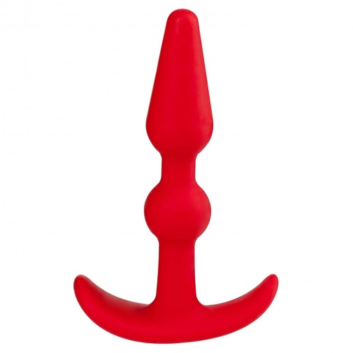 Smiling Butt Plug - 9 cm silikonový anální kolík červený