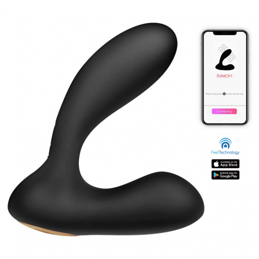 Silikonový vibrátor Svakom Vick Neo ke stimulaci prostaty a perinea, bodu G a klitorisu ovládaný na velké vzdálenosti pomocí aplikace, připojitelné na web kameru, na 2D video.