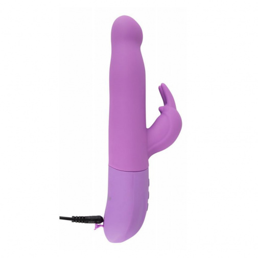 Dobíjecí vibrátor Sweet Smile Rotating Rabbit má jeden motorek ve špičce a druhý ve stimulátoru klitorisu. 