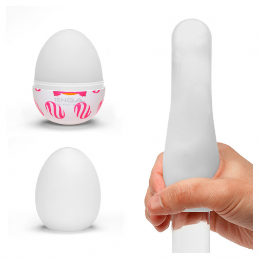 Extra flexibilní masturbátor pro muže ve tvaru vajíčka - Tenga Egg Wonder Curl.