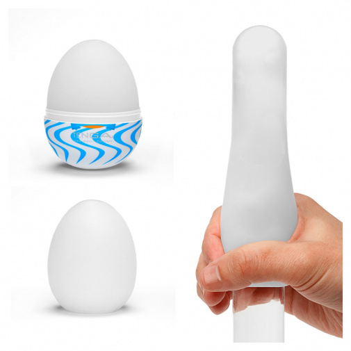 Extra flexibilní masturbátor pro muže ve tvaru vajíčka - Tenga Egg Wonder Wind.