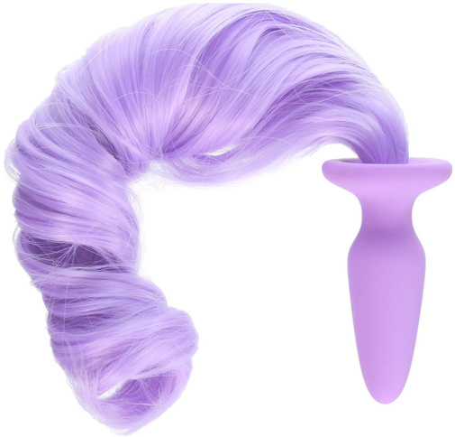 Unicorn Tails silikonový kolík s dlouhým ocáskem fialový