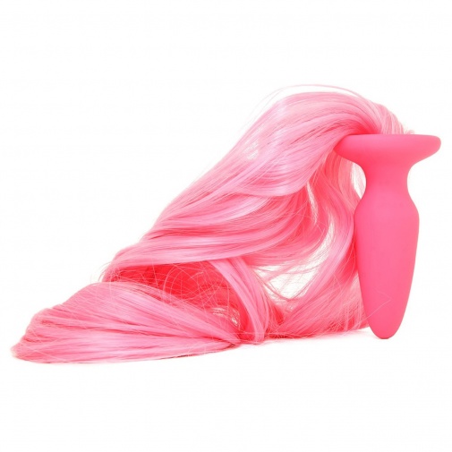 Unicorn Tails silikonový kolík s dlouhým ocáskem růžový