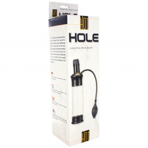 Průhledná vibrační vakuová pumpa na penis Hot Hole.