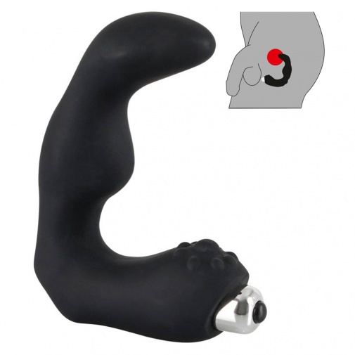 Silikonový vibrační stimulátor prostaty v černé barvě - Rebel.