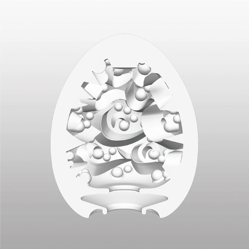 Detail na různorodou strukturu mini mastrubátoru Tenga Egg Surfer.