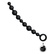 Černý silikonový anální řetěz Joyballs Anal Wave s jemným hedvábným povrchem s očkem k vytáhnutí.