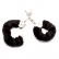 Jemné kožešinkové pouta v černé barvě BestSeller Furry Handcuffs s dvěma klíčky pro odemknutí.