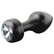 Luxusní kovový anální kolík v černé barvě s průhledným křišťálem - FF Mini Luv Plug Premium Collection.
