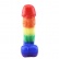Rainbow duhová svíčka ve tvaru penisu velká 18 cm.