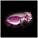 Elegantní skleněný anální kolík Icicles No. 48 se základnou v podobě květinky v růžové barvě.