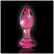 Růžový skleněný anální kolík s rozšířenou základnou, vhodný pro začátečníky a středně pokročilé Icicles No. 79 diamant.