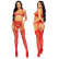 Luxusní trojdílný červený set erotického prádla, zdobený drobnými třpytivými kamínky – Leg Avenue 81656.