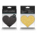 V balení najdete dva páry nálepek na bradavky ve tvaru srdce – černé a zlaté.