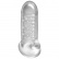 Mohutný průhledný návlek na penis OptiMALE Extender Thick má vnitřní strukturu, která stimuluje penis.