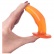 Detail na pružnost a ohebnost želatinového análního kolíku s přísavkou v oranžové barvě Jelly Fun.