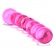 Růžové vroubkované skleněné dildo - Spectrum Ribbed.