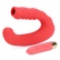 Červený vibrátor pro stimulaci klitorisu a bodu G zároveň s vyjímatelným vibračním vajíčkem - Rock Chick.