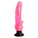 Růžový želatinový vibrátor se stimulátorem klitorisu a přísavkou - Water Soft Mounts.